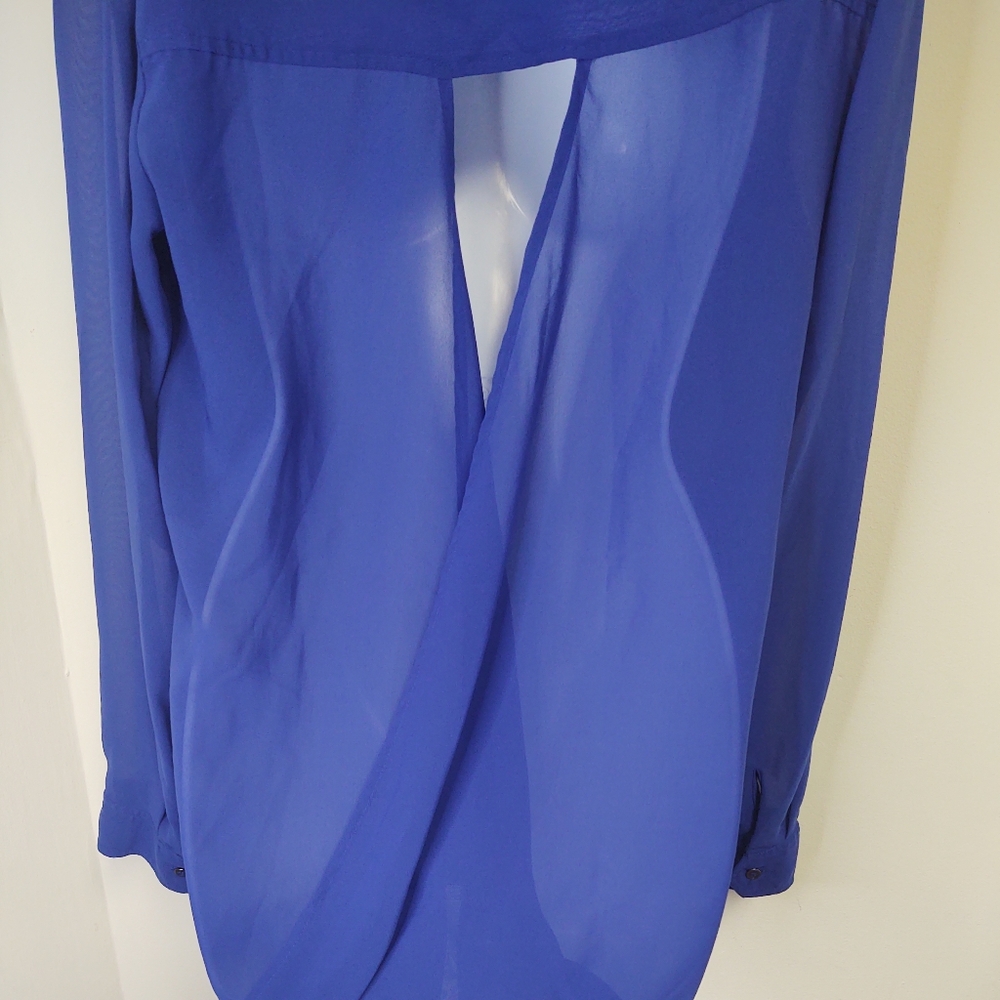 Open Criss Cross Back Button Down Blouse - image 6